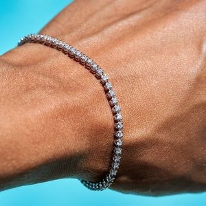 Appraised diamond tennis bracelet 14K white gold